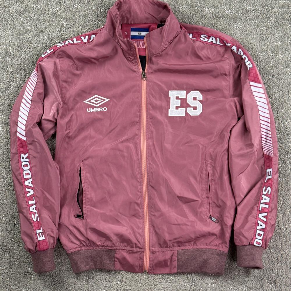 Umbro El Salvador Mens S Mauve Pink Soccer Track Jacket Futbol Full Zip